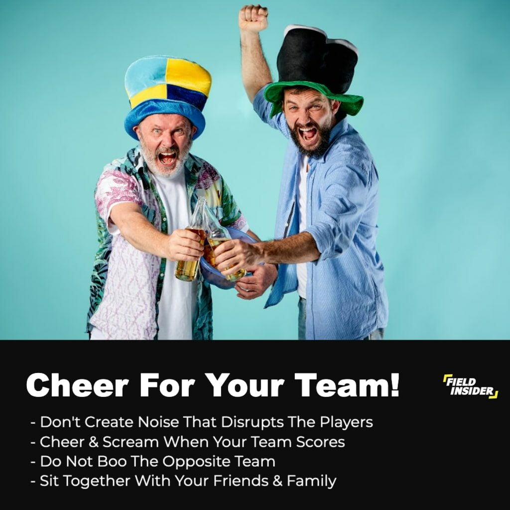 enjoy watching a basketball game by cheering for your team